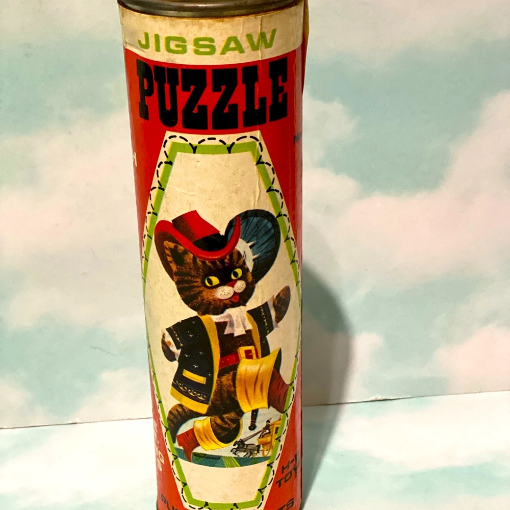 FAIRYTALE PUSS ‘ N BOOTS VINTAGE 60’s JIGSAW PUZZLE IN CAN - Picture 6 of 12